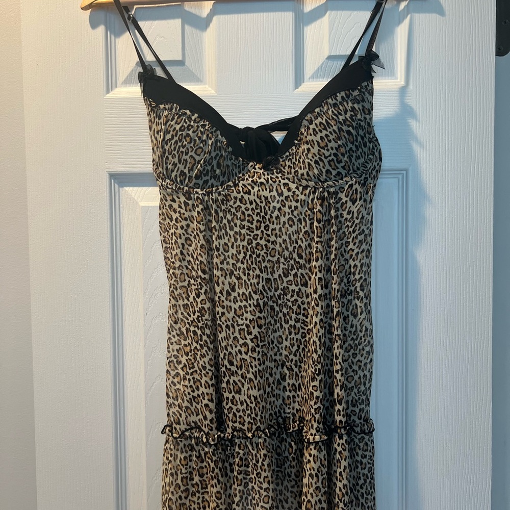 Rampage Leopard Print Dress with Black Accents